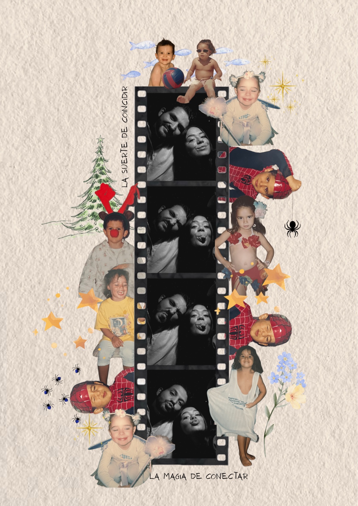 Collage de pareja tipo tira de fotos con recuerdos compartidos — regalo personalizado